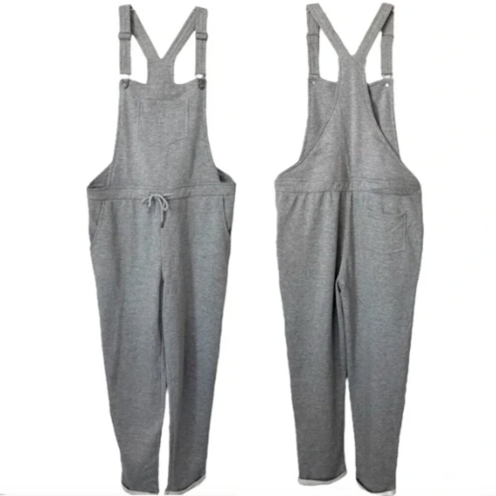 Rewash Womens Overalls Size Large Cotton Blend Gray Comfy Cuffed Hem
